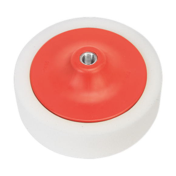 Sealey PTC/CH/M14-W 150 x 50mm Buffing & Polishing Foam Head M14 x 2mm - White/Dense