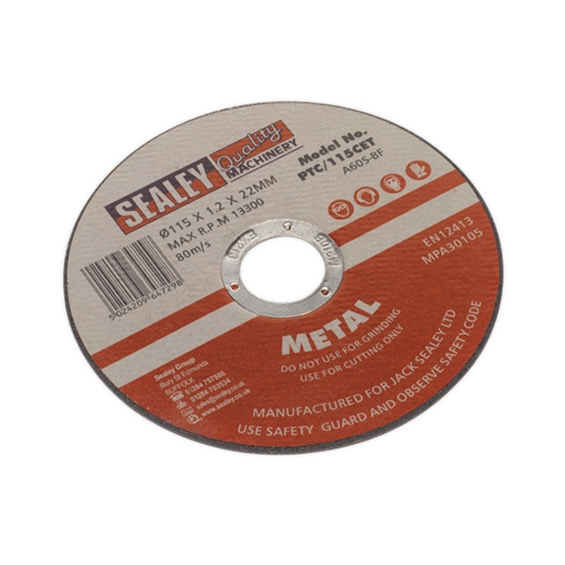 Sealey PTC11510CET Cutting Disc 115 x 1.2mm 22mm Bore Pack of 10