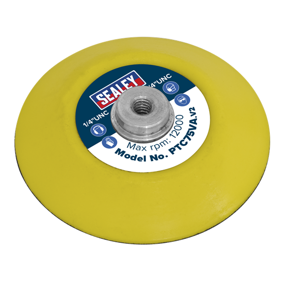Sealey PTC75VA Hook-and-Loop Backing Pad Ø71mm 1/4"UNC