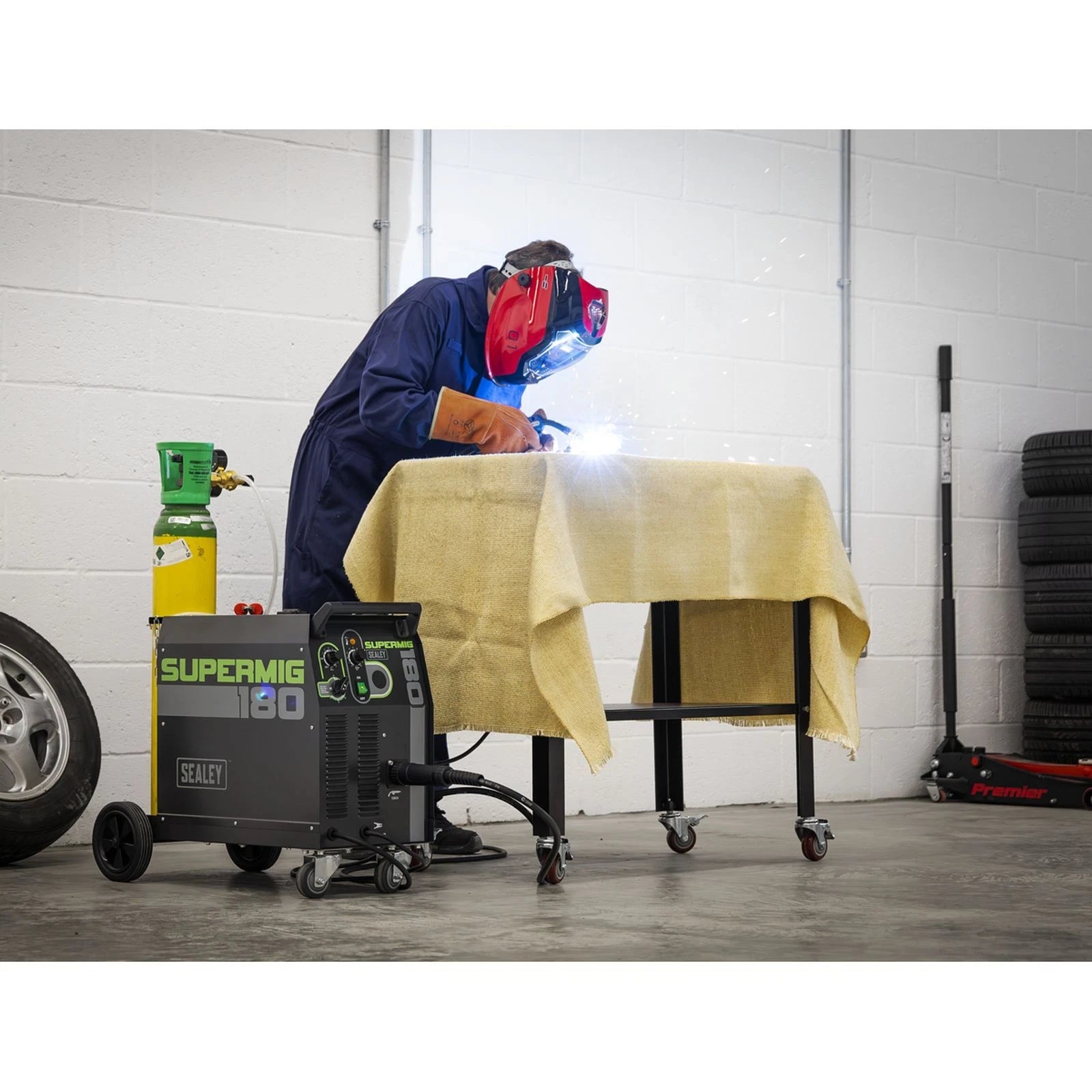 Sealey SUPERMIG180 Professional Gas/Gasless MIG Welder with Binzel Euro Torch 180A 230V