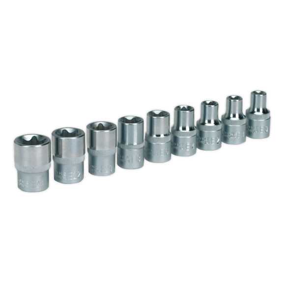 Sealey AK230 TRX-Star* Female Socket Set 9pc 1/2"Sq Drive E10-E24