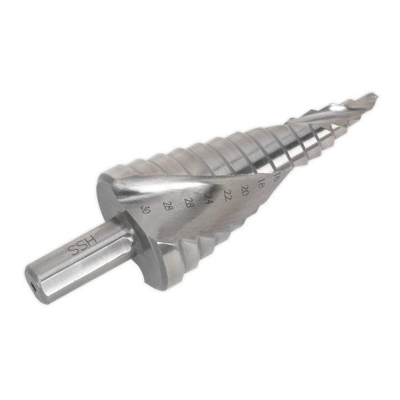 Sealey AK4748 Spiral Flute HSS 4341 Step Drill Bit 4-30mm