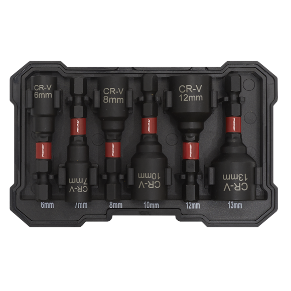 Sealey AK8287 Nut Driver Set 6pc Impact Grade