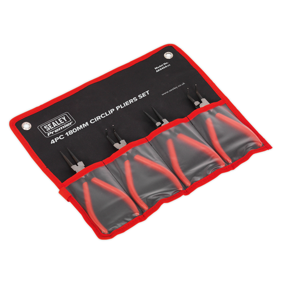 Sealey AK8454 Circlip Pliers Set 4pc 180mm