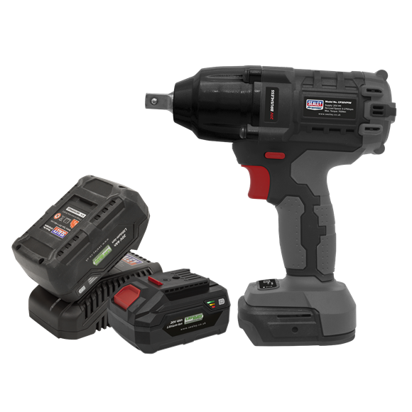 Sealey CP20VPIWKIT Brushless Impact Wrench Kit 1/2"Sq Drive 700Nm 20V - 2 Batteries