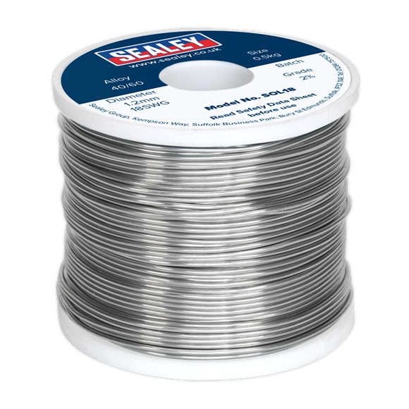 Sealey SOL18 Quick Flow Solder Wire 1.2mm/18SWG 0.5kg Reel