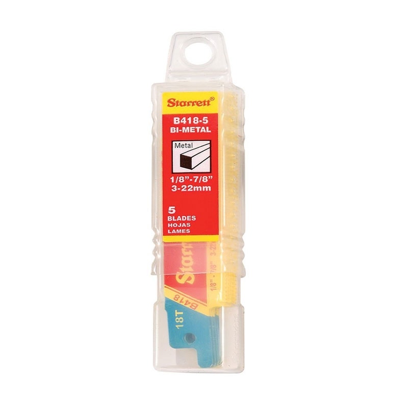 Starrett B418-5 Bi-Metal Straight Fast Cut General Purpose     Reciprocating Blade 0.035" Thick 18 TPI 4" Length x 3/4" Width Pack of 5