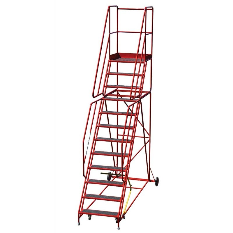 TB Davies 2019-012 12 Tread Heavy-Duty Mobile Safety Step - Punched Tread
