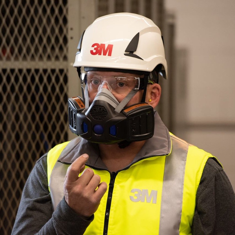 3M HF-803SD Secure Click Reusable Half Face Mask with Speaking Diaphragm - Large