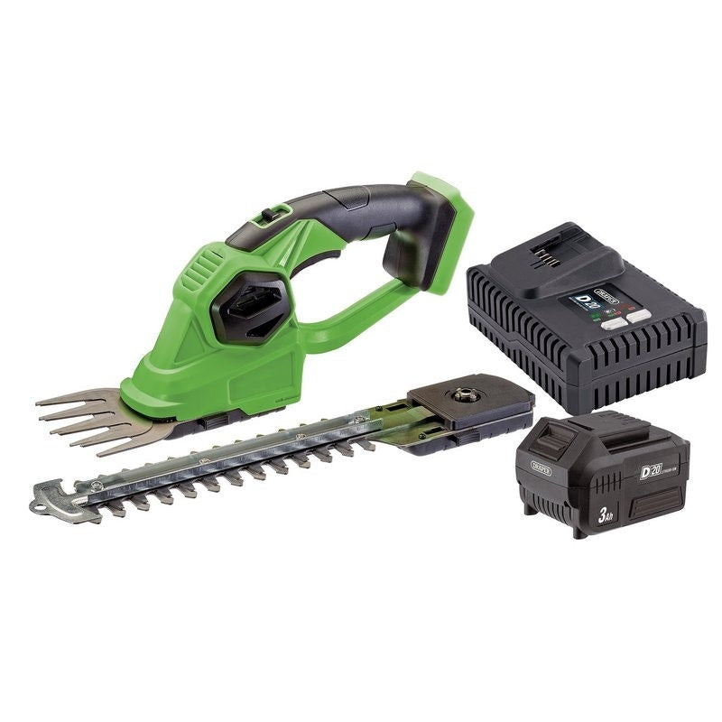 Draper 94594 D20 20V 2-in-1 Grass And Hedge Strimmer With Battery And Fast Charger