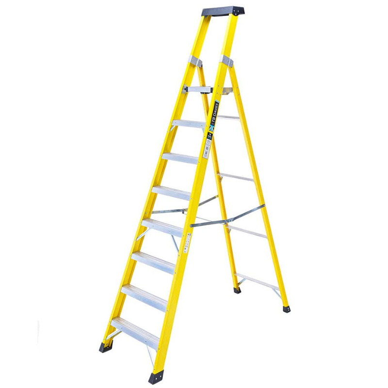 TB Davies 1236-008 8 Tread Heavy-Duty Fibreglass Platform Step Ladder