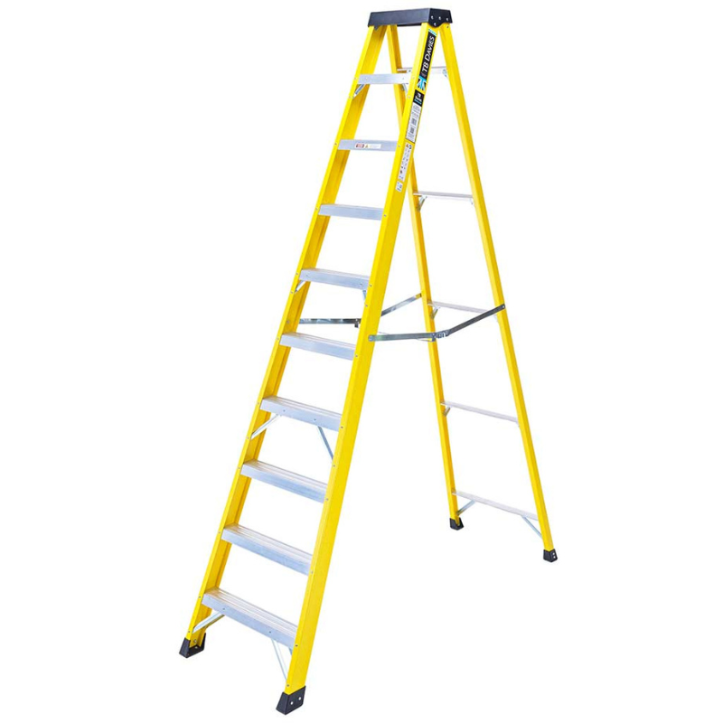 TB Davies 1235-010 10 Tread Heavy-Duty Fibreglass Swingback Step Ladder