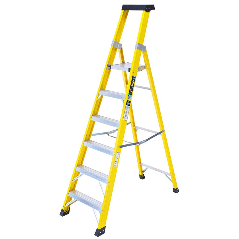 TB Davies 1236-006 6 Tread Heavy-Duty Fibreglass Platform Step Ladder