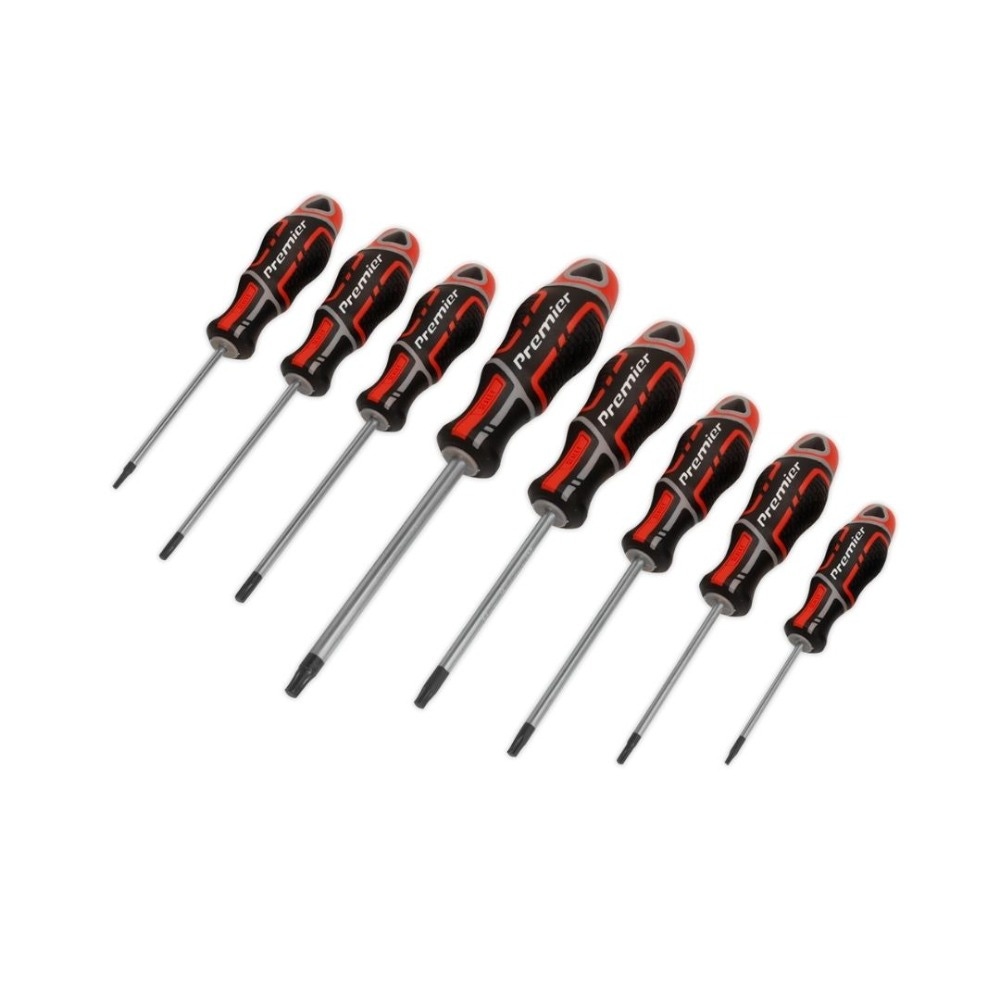 Sealey AK4323 Screwdriver Set 8pc Security TRX-Star* GripMAX® - Red
