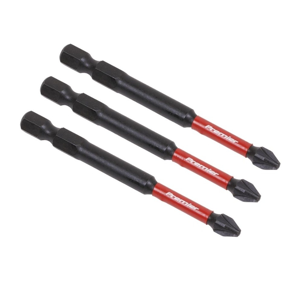 Sealey AK8258 Pozi #2 Impact Power Tool Bits 75mm - 3pc