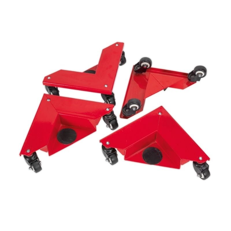 Sealey CM4 Corner Transport Dollies Set of 4 - 150kg Capacity