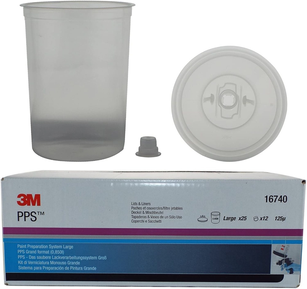 3M PPS Lid & Liner Kits, Large, 850 ml, 125 µ