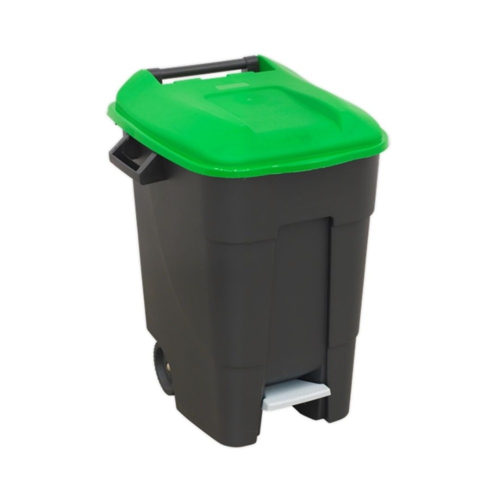 Sealey BM100PG Refuse/Wheelie Bin with Foot Pedal 100L - Green