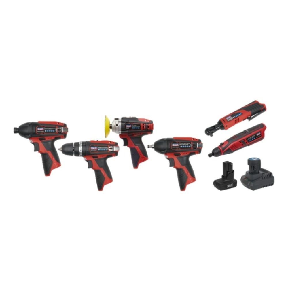 Sealey CP1200COMBO2 SV12 Series 6 x 12V Cordless Power Tool Combo Kit