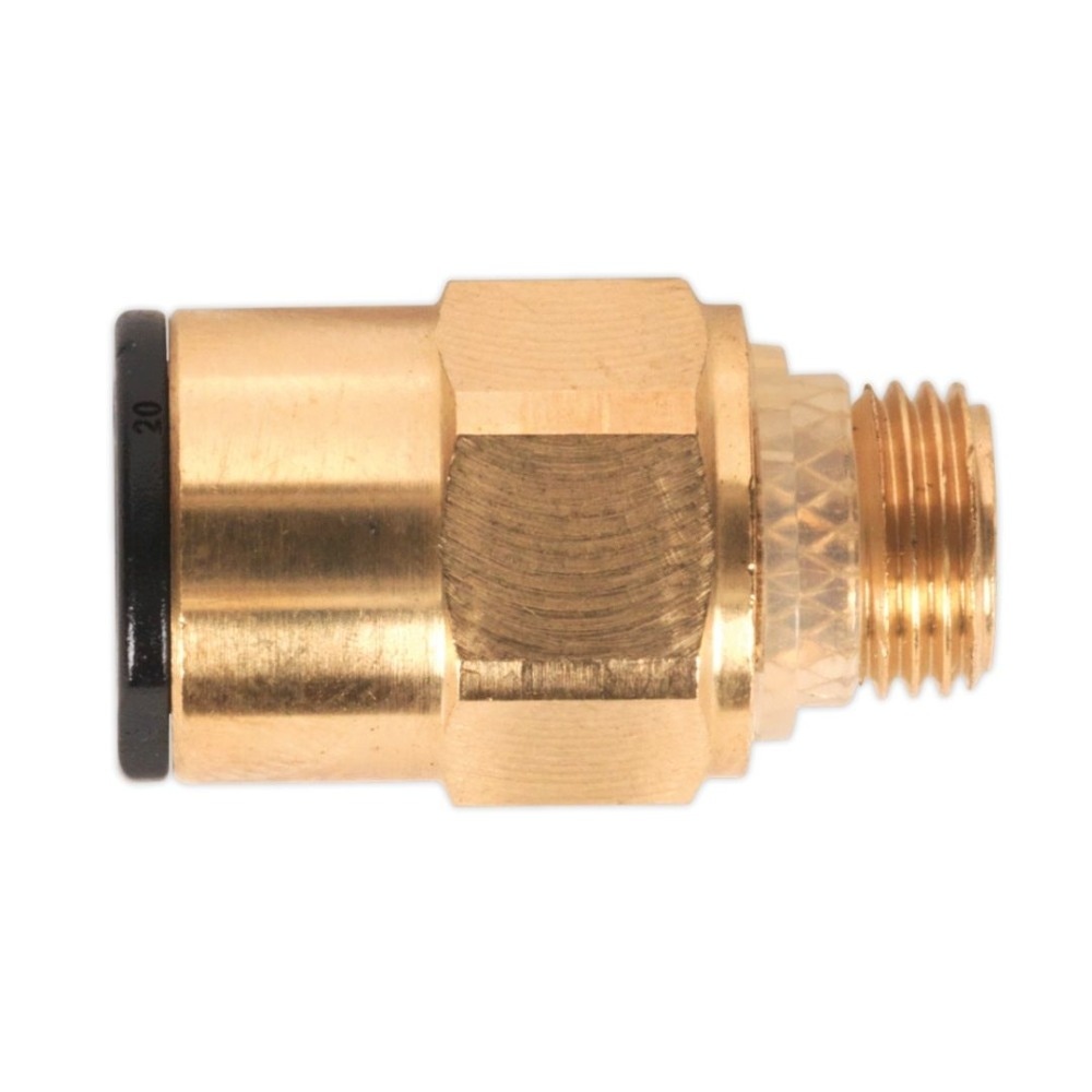 Sealey JGBC818 Brass SuperThread Straight Adaptor 8mm x 1/8