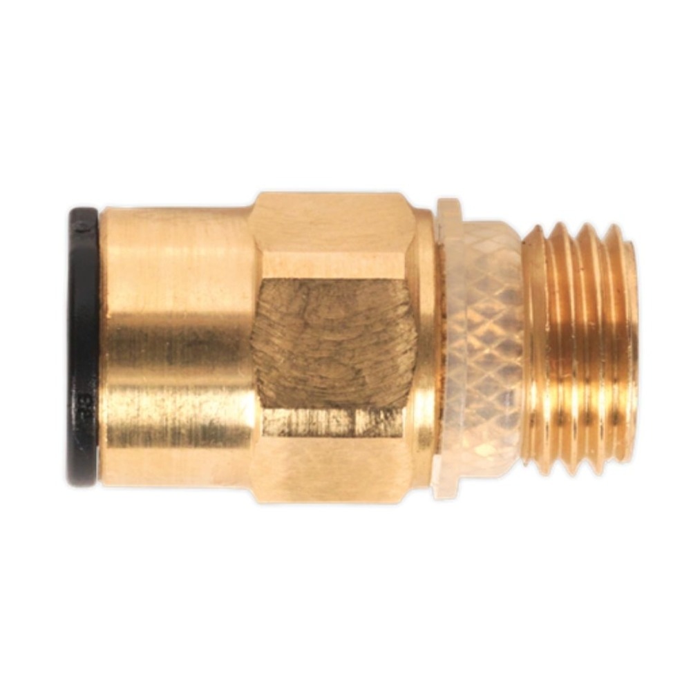 Sealey JGBC814 Brass SuperThread Straight Adaptor 8mm x 1/4