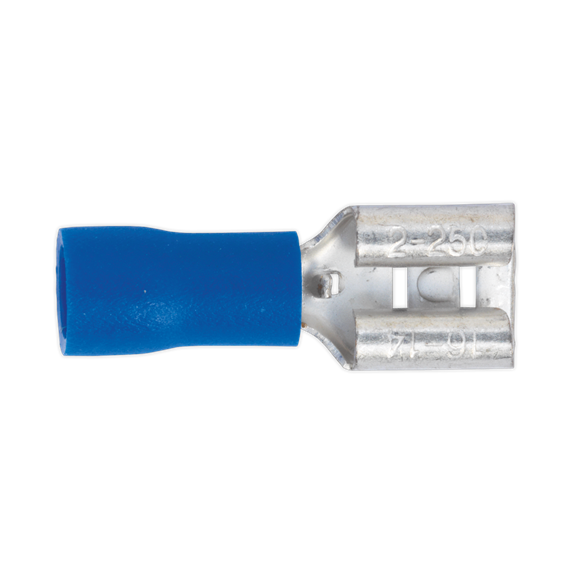 Sealey BT20 Push-On Terminal 6.3mm Female Blue Pack of 100