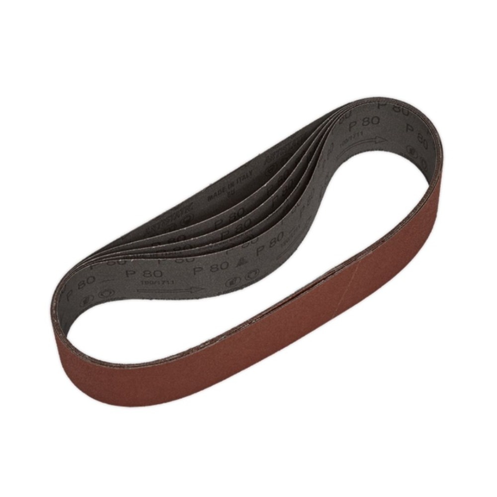 Sealey SB007 Sanding Belt 50 x 686mm 80Grit Pack of 5