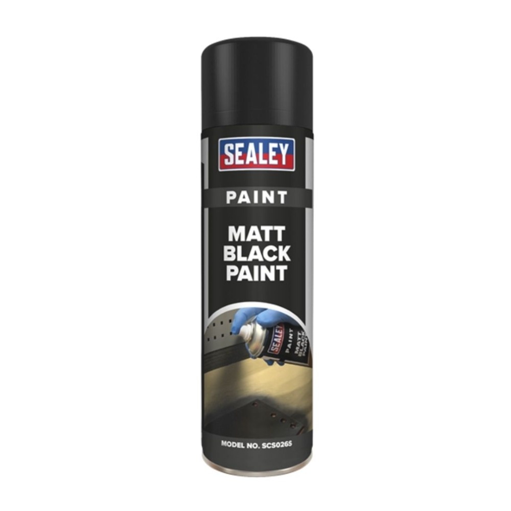 Sealey SCS026 Black Matt Paint 500ml Pack of 6