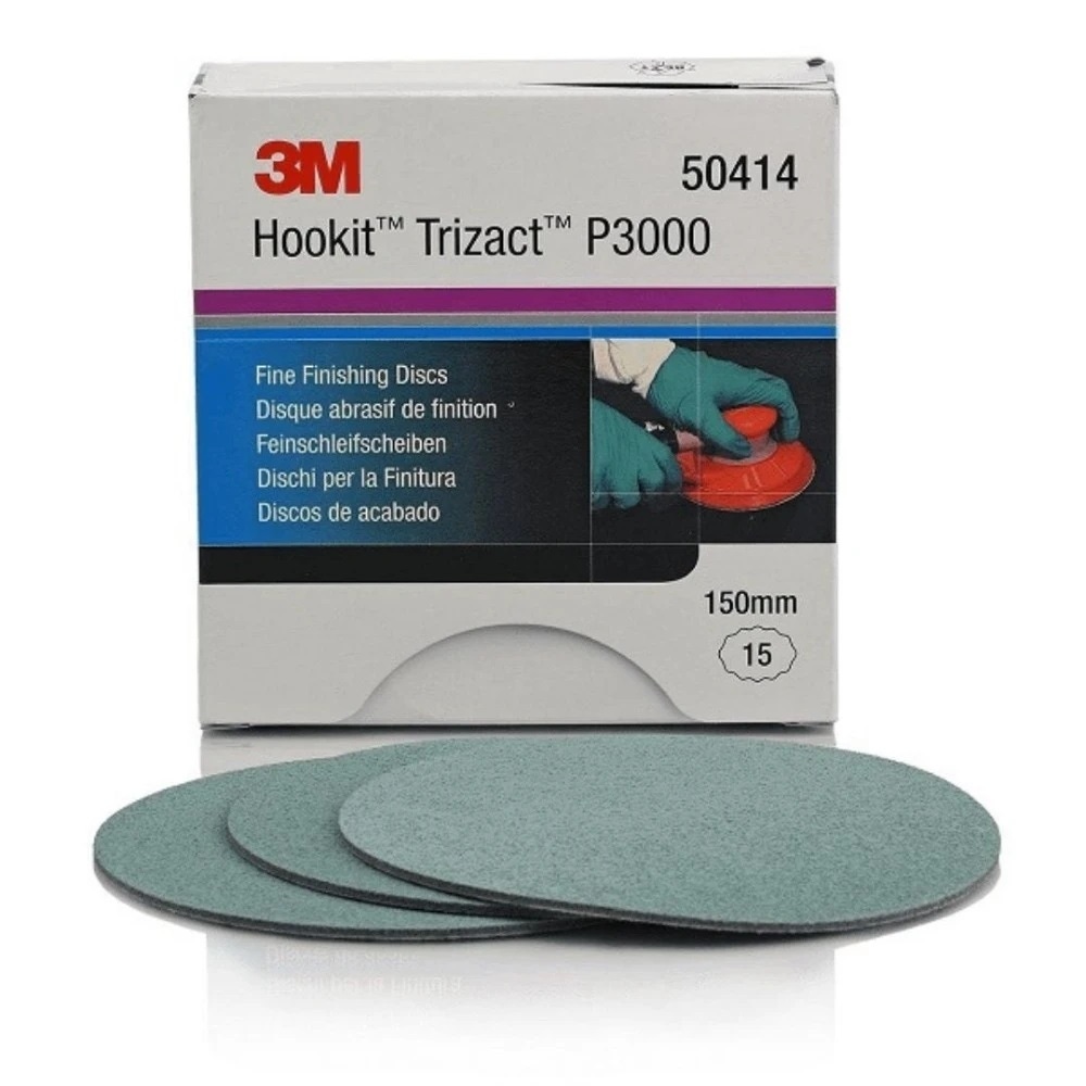 3M Trizact Hookit Foam Abrasive Disc 443SA, 150 mm, Plain, P3000 (15 Pack)