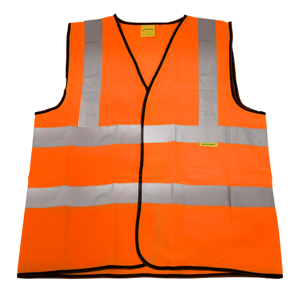 Sealey 9812l Hi-Vis Orange Waistcoat (Site and Road Use) - Large