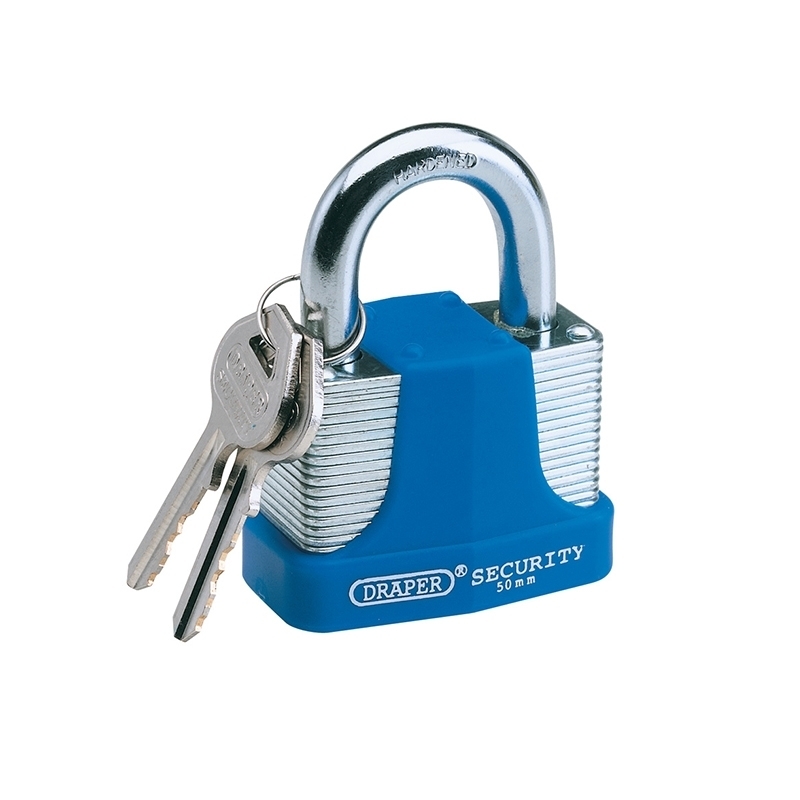 Draper 64183 65mm Laminated Steel Padlock and 2 Keys