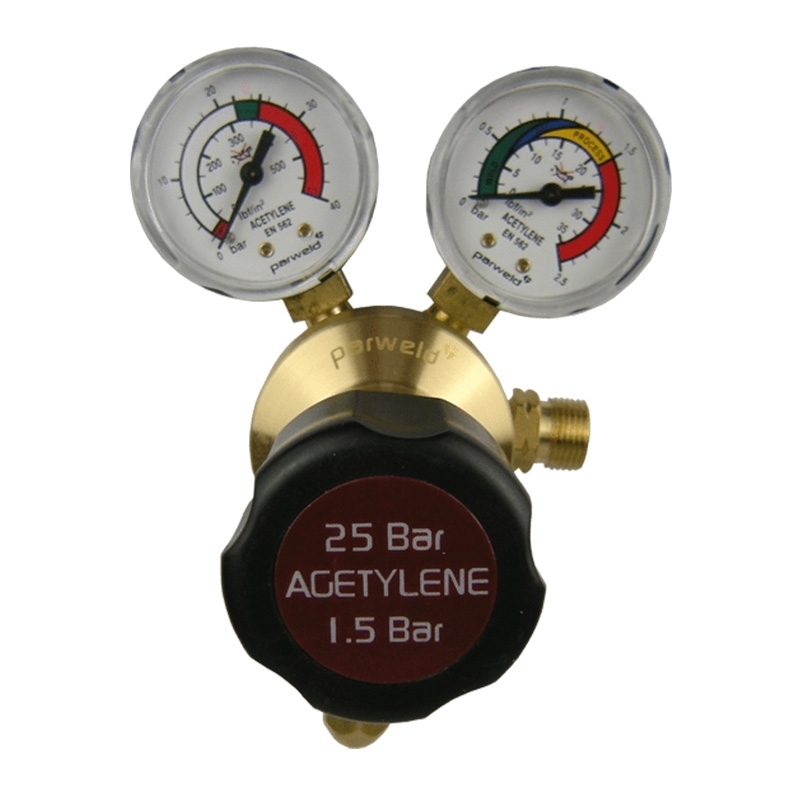 Parweld E700121 25 Bar Single Stage Gauge Acetylene Regulator