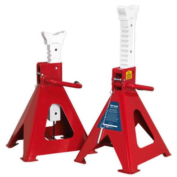 Sealey AAS10000 Axle Stands (Pair) 10tonne Capacity per Stand Auto Rise Ratchet
