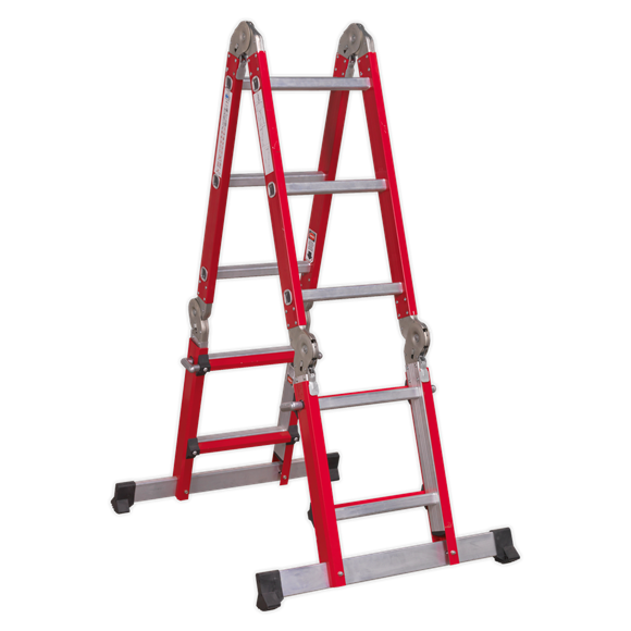 Sealey AFPL2 Aluminium Multipurpose Ladder EN 131 Adjustable Height