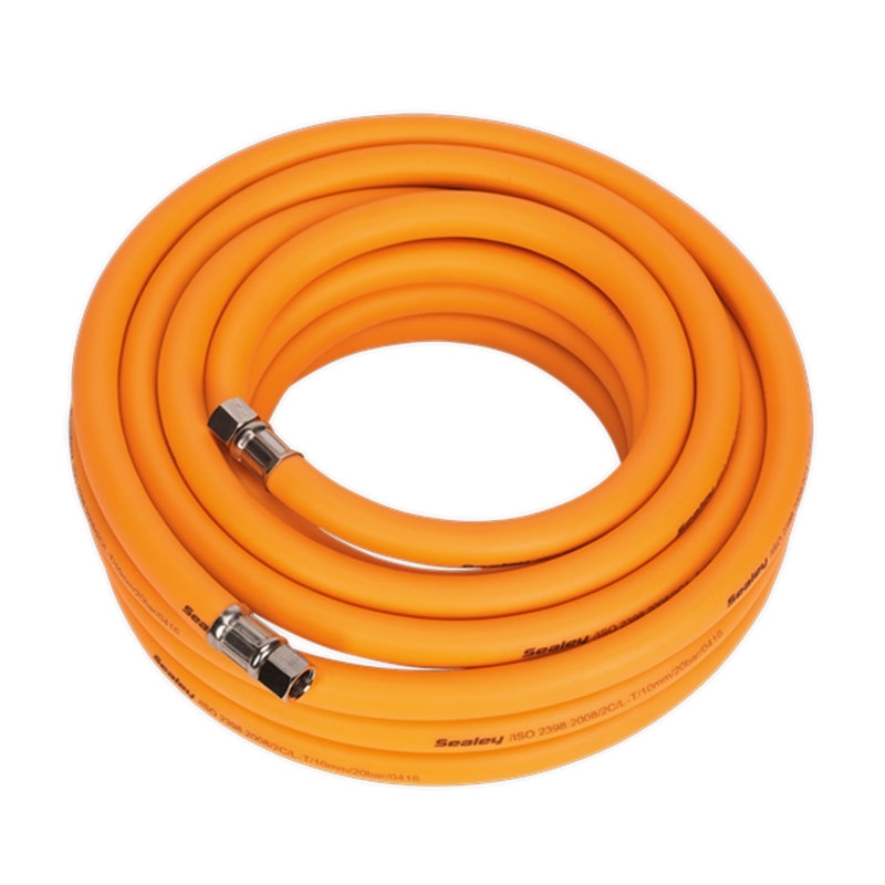 Sealey AHHC1038 Air Hose 10m x Ø10mm Hybrid High-Visibility with 1/4