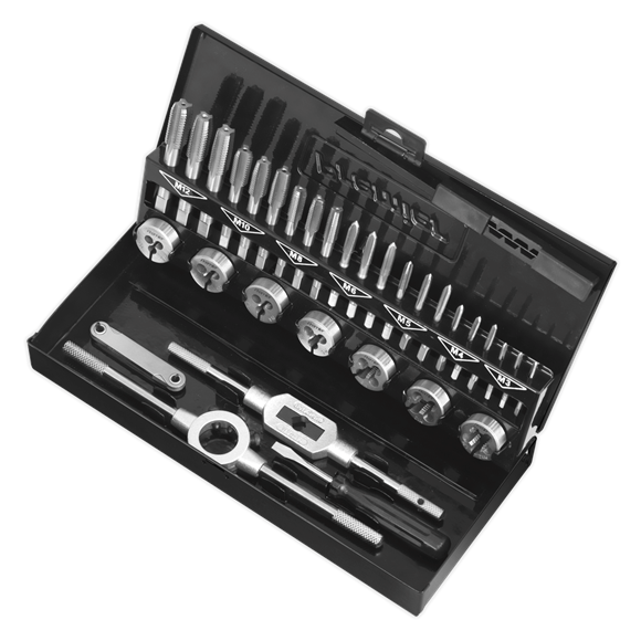 Sealey AK3015HSS Tap & Die Set 32pc Split Dies HSS 4341 - Metric