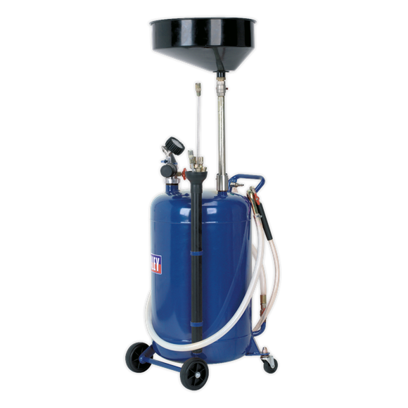 Sealey AK459DX Mobile Oil Drainer with Probes 90L Air Discharge