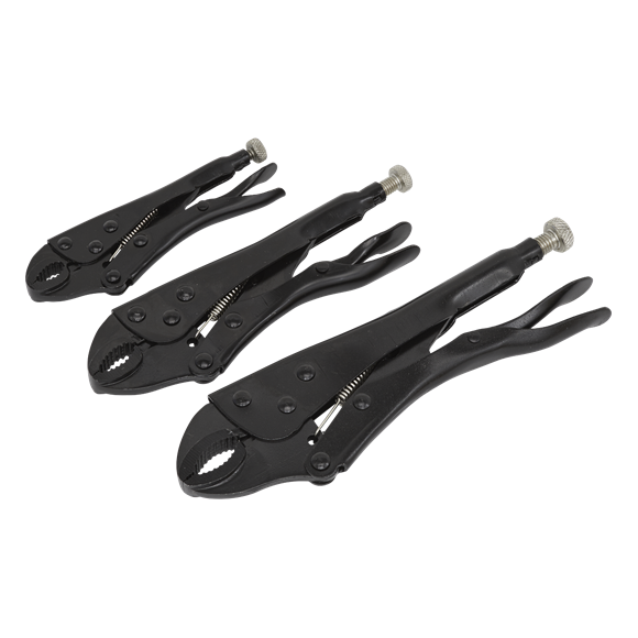 Sealey AK668 Locking Pliers Set 3pc Rust Resistant