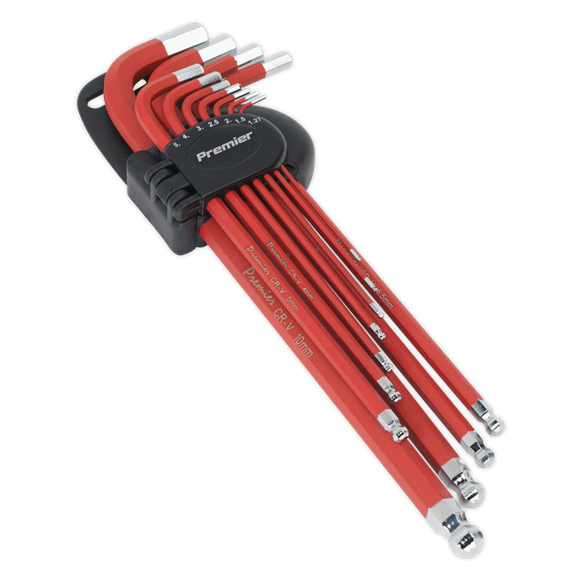 Sealey AK7164 Ball-End Hex Key Set 11pc Anti-Slip Extra-Long Metric