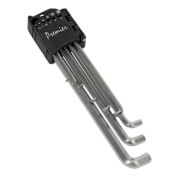 Sealey AK7174 Hex Key Set 9pc Extra-Long Stubby Element Metric
