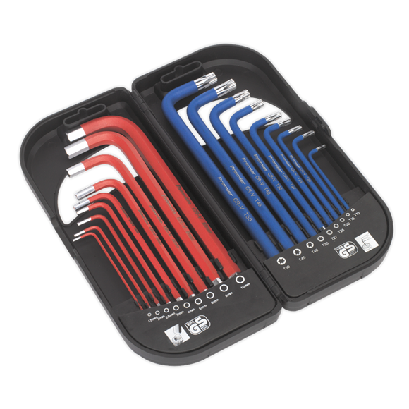 Sealey AK7176 TRX-Star* & Ball-End Hex Key Set 18pc Long Anti-Slip