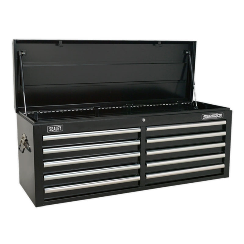 Sealey Topchest 10 Drawer with Ball Bearing Slides - Black