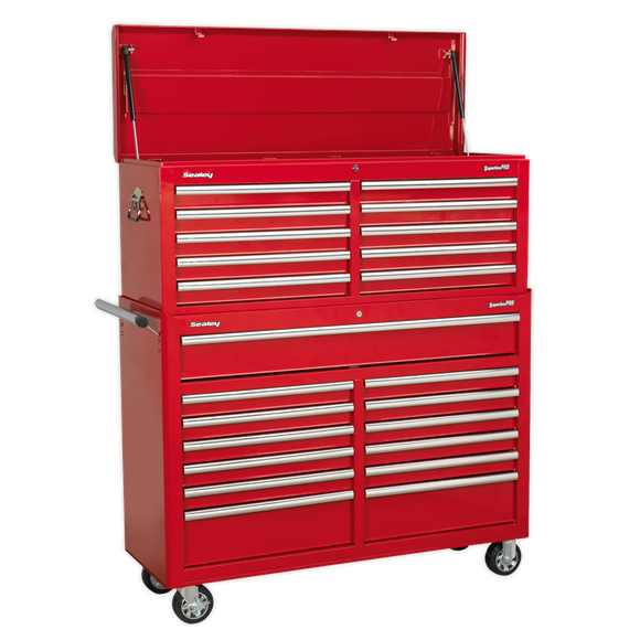 Sealey AP52COMBO1 Tool Chest Combination 23 Drawer with Ball Bearing Slides - Red