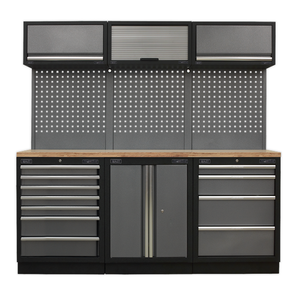 Sealey APMSSTACK07W Superline Pro 2.0m Storage System - Wood Worktop
