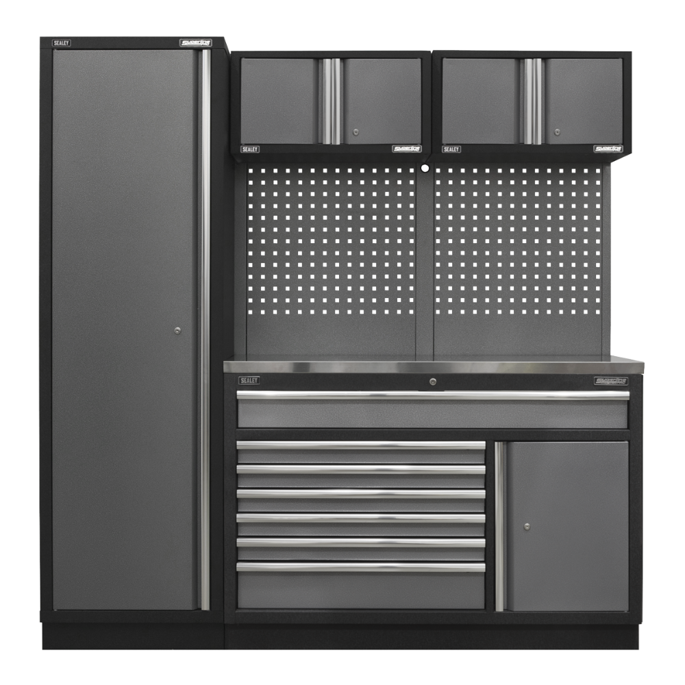 Sealey APMSSTACK10SS Superline Pro 1.96m Storage System - Stainless Steel Worktop