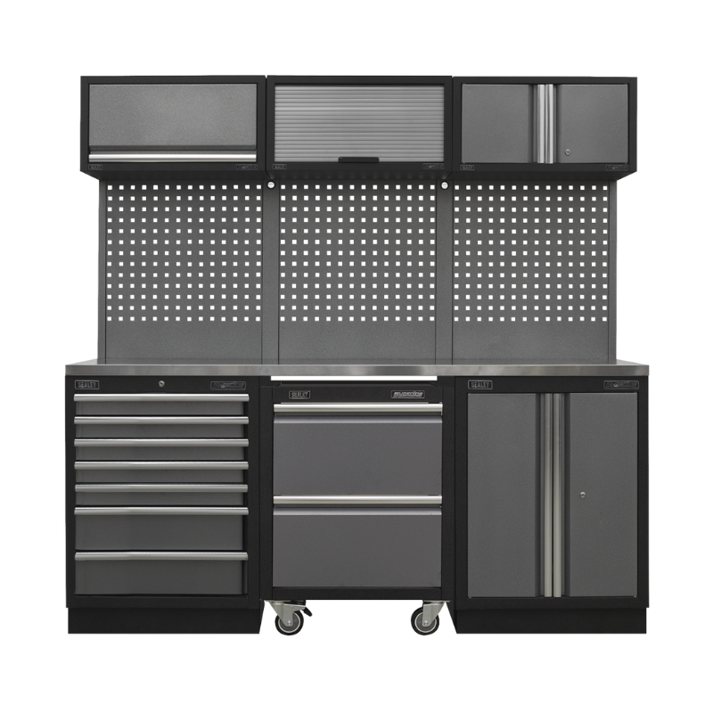 Sealey APMSSTACK12SS Superline Pro 2.04m Storage System - Stainless Steel Worktop