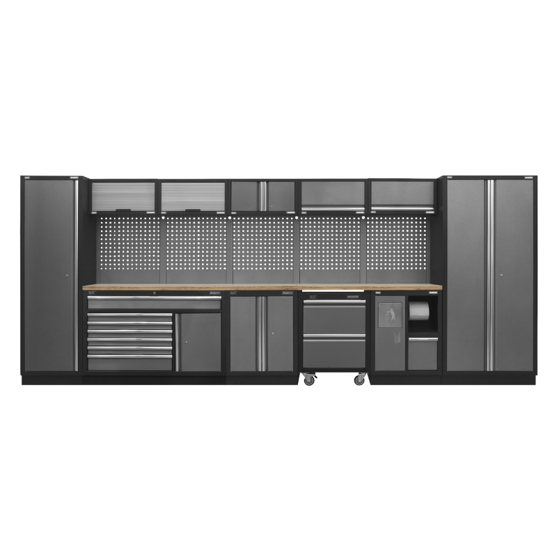 Sealey APMSSTACK15W Superline PRO® 4.9m Storage System - Pressed Wood Worktop