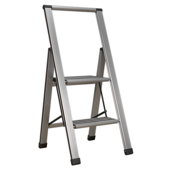 Sealey APSL2 Aluminium Professional Folding Step Ladder 2-Step 150kg Capacity