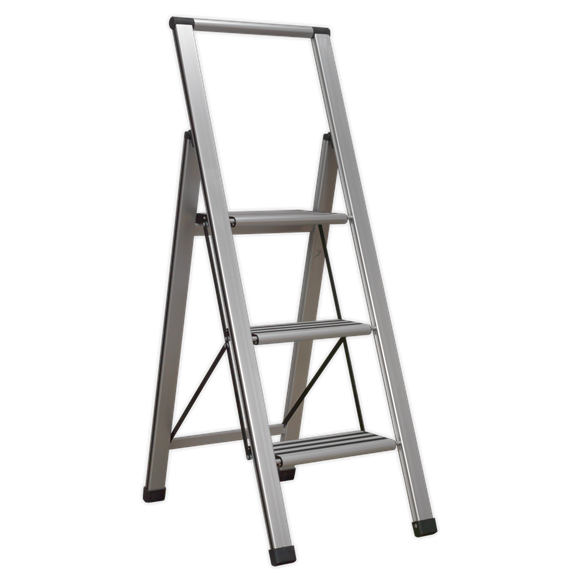 Sealey APSL3 Aluminium Professional Folding Step Ladder 3-Step 150kg Capacity