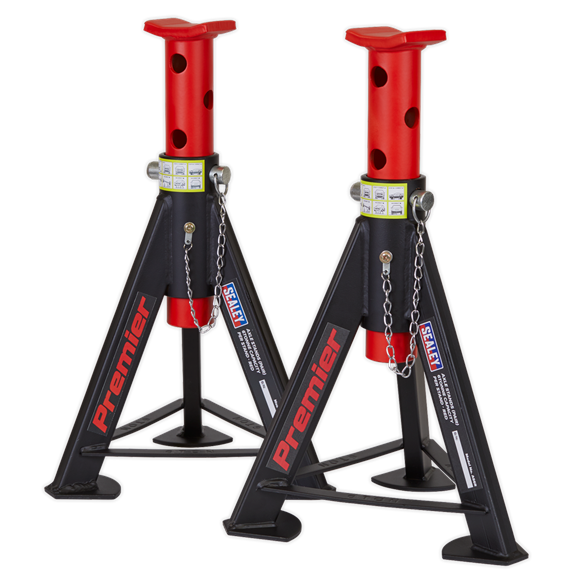 Sealey AS6R Axle Stands (Pair) 6tonne Capacity per Stand - Red